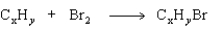 A unknown hydrocarbon undergoes the following general reaction.   Which type of compound might X be? A) alkane B) cycloalkane C) alkene D) aromatic hydrocarbon E) Any of the above is a possibility.