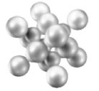 Consider the particulate-level illustration:   Which is the best classification of this particle-level illustration? A) Molecule B) Element C) Solid D) Crystalline solid E) Atom