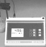 A pH meter is used to test the pH of a solution.See the figure below.   How is the solution classified? A) neutral B) acidic C) basic