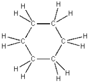 The structures of cyclohexane and benzene are shown below.     Cyclohexane benzene It is logical to expect that these liquids are... A) miscible because of their similar structures and sizes B) miscible because they contain the same number of carbon atoms C) immiscible because benzene,with half as many hydrogen atoms,has less hydrogen bonding than cyclohexane D) immiscible because one molecule is polar and the other nonpolar E) immiscible because both molecules have ring structures