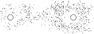 Consider the following image of two atoms interacting.Each small dot represents an instantaneous position of an electron and the circles represent the nuclei.   Which of the following is the best description of the type bond represented? A) Nonpolar ionic B) Nonpolar covalent C) Polar ionic D) Polar covalent E) Metallic