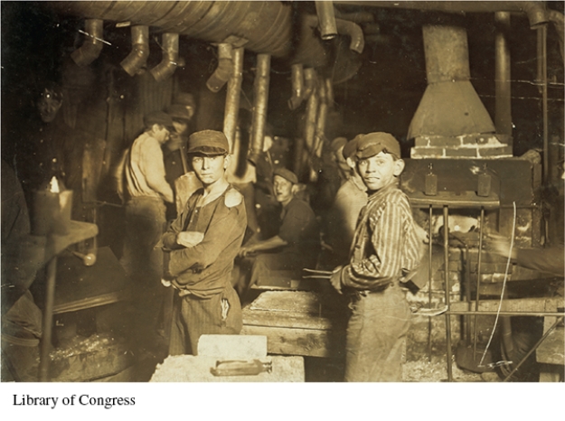 For this question,refer to the following photograph by Lewis Hine.   Which of the following was the most likely intended audience for the photograph above? A)  Local and national labor unions B)  Segments of society that lived in relative poverty C)  Settlement houses and self-help groups D)  Critics of the corporate ethic and existing social order