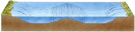 The deep, flat sections of ocean floor on either side of the midocean ridge, as shown below, are known as the _______.   