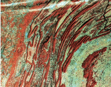 The ridge and valley landscape of Pennsylvania below is generated by alternating sequences of parallel __________ and __________. A student might think this could also be  ridges and valleys    