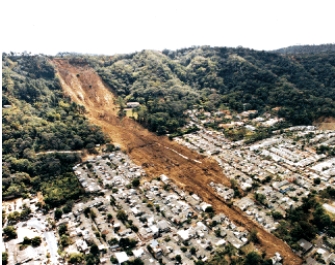 The figure below illustrates a good example of a landslide.   