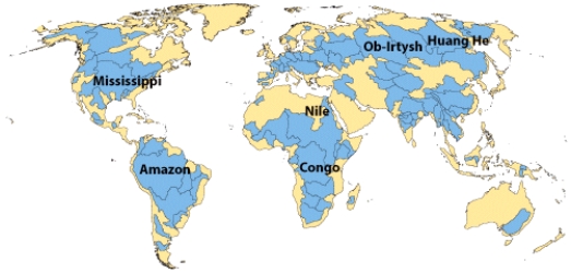 __________ is the continent with the lowest amount of watersheds.   