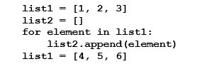 What will be the value of the variable list2 after the following code executes?   A)  [1, 2, 3] B)  [4, 5, 6] C)  [1, 2, 3, 4, 5, 6] D)  Nothing; this code is invalid