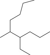 Determine the number of carbons in the longest chain for the following molecule .   A) 6 B) 7 C) 8 D) 9 E) 10