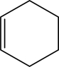 <strong>Which of the following structures represents cyclohexene?</strong> A) B) C) D) E)