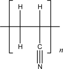 Draw the chemical structure and give the chemical formula of the monomer used to make the polymer shown.  