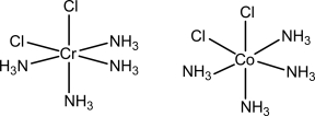 The complexes shown below are __________   A) not isomers. B) coordination isomers. C) linkage isomers. D) enantiomers. E) stereoisomers.
