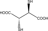 Chelation therapy is often used to remove toxic metals such as lead from the body.One agent used in this therapy is dimercaptosuccinic acid,which is shown below.Identify the features in the structure of this molecule that make it an effective chelation agent.  
