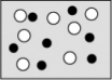 Which sketch best represents the qualitative molecular view of an aqueous solution of nitrous acid? (Water molecules are not shown explicitly.)  A)    B)    C)    D)    E) none of these