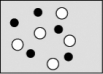 Which sketch best represents the qualitative molecular view of an aqueous solution of nitrous acid? (Water molecules are not shown explicitly.)  A)    B)    C)    D)    E) none of these