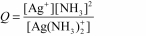  Write the expression for the reaction quotient for the reaction,Ag<sup>+</sup>(aq) + 2 NH<sub>3</sub>(aq)  \leftrightarrows  Ag(NH<sub>3</sub>) <sub>2</sub><sup>+</sup>(aq)  A)    B)    C)    D)    E)    