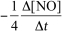  For the reaction CH<sub>4</sub>(g) + 4 NO(g)  \to  2 N<sub>2</sub>(g) + CO<sub>2</sub>(g) + 2 H<sub>2</sub>O(g) ,the rate of the reaction in terms of the change in nitrogen monoxide concentration would be written as __________ A)    B)    C)    D)    E)    