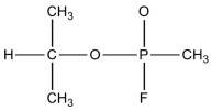 In 1995 a Japanese cult attacked the Tokyo subway system with the nerve gas sarin,which focused world attention on the dangers of chemical warfare agents.The connectivity of atoms in the sarin molecule is shown below.Complete the Lewis structure with the smallest formal charges by adding bonds and lone pairs as necessary.Indicate the formal charges on the P and O atoms.Determine the steric number,local molecular geometry,and hybridization of the central oxygen atom.