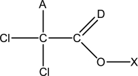 Which of the following statements is false regarding the Lewis structure of trichloroacetic acid,CH<sub>2</sub>Cl<sub>3</sub>O<sub>2</sub>? A partial bonding framework is given.   A) The atom at position  X  is hydrogen. B) In the correct and complete Lewis structure,the atom at position  D  violates the octet rule. C) Another double bond is required in order for all of the atoms to attain full valence shells. D) The oxygen atom shown has two pairs of nonbonding electrons. E) In the correct and complete Lewis structure,all of the chlorine atoms have nonbonding pairs of electrons.