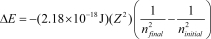  The energy change for an electronic transition in a one-electron atom or ion (H,He<sup>+</sup>,Li<sup>2+</sup>,etc.) from n<sub>initial</sub> to n<sub>final</sub> is given by   ,where Z is the atomic number. How much energy is required to ionize a ground-state He<sup>+</sup> ion (n<sub>final</sub> =  \infty ) ? A) 2.18  \times  10<sup>-18</sup> J B) 4.36  \times  10<sup>-18</sup> J C) 8.72  \times  10<sup>-18</sup> J D) 1.09  \times  10<sup>-18</sup> J E) 5.45  \times  10<sup>-19</sup> J 