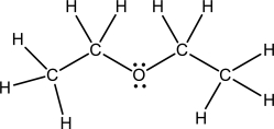 What type of chemical formula is shown for diethyl ether?   A) molecular B) structural C) condensed structural D) ball-and-stick E) space-filling