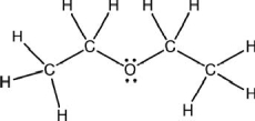 What type of chemical formula is shown for diethyl ether?   A) molecular B) structural C) condensed structural D) ball-and-stick E) space-filling