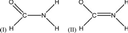 The amide functional group is the fundamental linking unit in proteins.Two partial Lewis structures for formamide are shown below.These structures do not show the lone pair electrons or the formal charges.Experiment shows that formamide is planar, so which is the better representation of the electronic structure, I or II? Is this conclusion consistent with the formal charges on the atoms? Explain the rationale for your answers.  