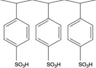 Polymers with ionic functional groups have been developed for removal of ions from water.One example is Amberlite.One form of Amberlite has the structure shown below, where the -SO<sub>3</sub>H groups act like a weak acid.What type of ions will this polymer attract?   A) cations B) anions C) all ions D) impossible to tell E) none, since the polymer is neutral