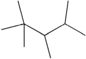 What is the systematic name of the molecule shown?   A) 2,2,3,4-tetramethylpentane B) 2,3,4,4-tetramethylpentane C) 1,2,3,4,4-pentamethylbutane D) 1,1,1,2,3,3-hexamethylpropane E) 2-tert-butyl-3-methylbutane