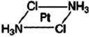 What is the correct name for the following compound?   A) cis-diamminedichloroplatinum(II)  B) trans-diamminedichloroplatinum(III)  C) trans-diamminedichloroplatinum(II)  D) trans-dichlorodiammineplatinum(II)  E) cis-diamminedichloroplatinumIII) 