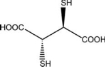 Chelation therapy is often used to remove toxic metals such as lead from the body.One agent used in this therapy is dimercaptosuccinic acid, which is shown below.Identify the features in the structure of this molecule that make it an effective chelation agent.