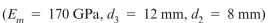 A monel shell encloses a brass core . Initially, both shell and core are A length of 100 mm. A load P is applied to both shell and core through A cap plate. The load P required to compress both shell and core by 0)10 mm is approximately: