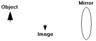 While looking into a mirror, you notice that the image of a tree is projected onto the back of a chair (the positions of the tree and image are shown below) . You must be looking into   A)  a plane mirror. B)  a convex mirror. C)  a concave mirror. D)  a negative mirror.