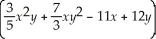 Subtract the algebraic expressions:    -  