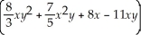 Subtract the algebraic expressions:    -  