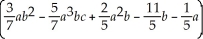 Subtract the algebraic expressions:    -  
