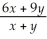 Simplify:   ∙   A)  2x + 3 B)  2x + 3y C)  -6x + 9y D)  -(2x + 3y)  E)   