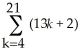 Give the bounds of summation and the index of summation for  