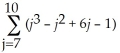 Give the bounds of summation and the index of summation for  