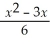 The domain of f(x) =   is A)  all real numbers B)  all real numbers except 6 C)  all real numbers except 0 D)  all real numbers except 0 and 3 E)  all real numbers except 0, 3, and 6