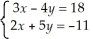 Solve the following system algebraically:  