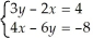 Solve the following system algebraically:  