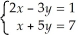 If you solve the following system   ,what is the value of y? A)  2 B)  -2 C)  1 D)  -1 E)  5
