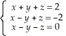 Solve the following system for x,y,and z.(Answers are given in that order)    A)  4, 2, -4 B)  2, -2, -2 C)  2, 2, -2 D)  1, 2, -1 E)  -1, 2, 1