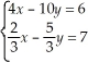 Solve the following system of equations algebraically.(If the system does not have a solution,then say so or if it has more than one unique solution,then please describe the solutions.)  