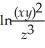   = A)    B)  2 ln x ln y - 3 ln z C)  ln 2 + ln x + ln y - ln 3 - ln z D)  2(ln x + ln y)  - 3 ln z E)  ln 2 ln x ln y - ln 3 ln z