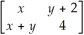 Solve the matrix equation: =