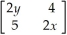 Solve the matrix equation: =
