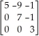 Consider the matrix   ,this matrix can be best described as a(n) : A)  upper triangular matrix B)  lower triangular matrix C)  diagonal matrix D)  main diagonal