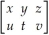Find x,y,z,u,t,v such that    + 2    =  