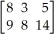 Find x,y,z,u,t,v such that    + 2    =  